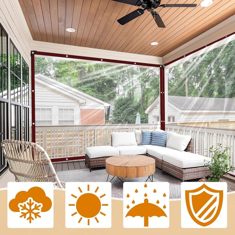 ZOZIJIU Clear Tarp - Heavy Duty Waterproof 5x7ft Clear Plastic Tarp with Grommets Transparent Vinyl Tarps Outdoor Garden Rainproof Tarpaulin for Greenhouse Plant Patio Roofs Porch Chicken Coop - Image 2